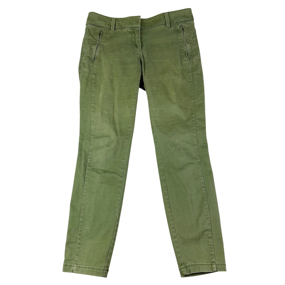 Loft 4 Olive Green Utility Skinny Pants Zipper Pockets Gorpcore Military Casual